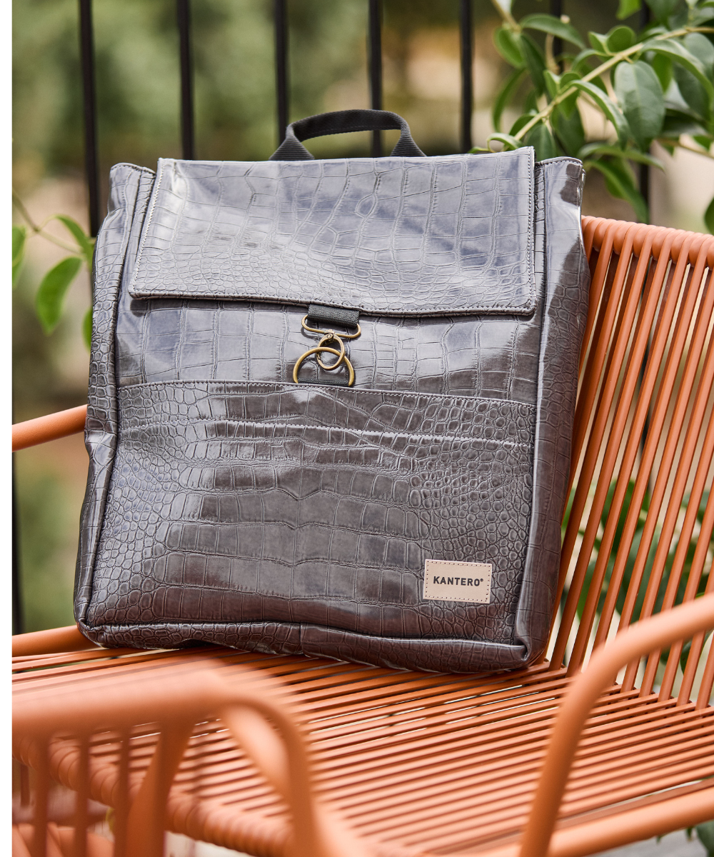 תיק גב אקספרט פלוס- קרוקו אפור