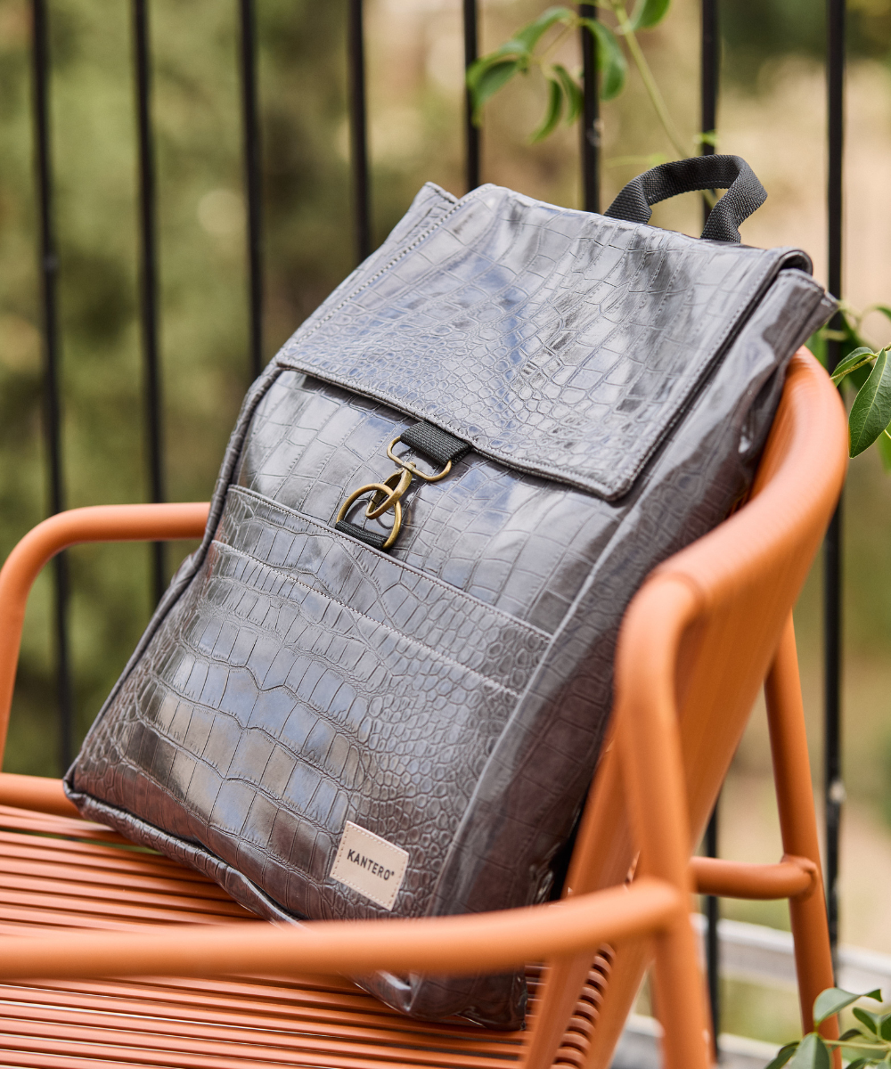 תיק גב אקספרט- קרוקו אפור