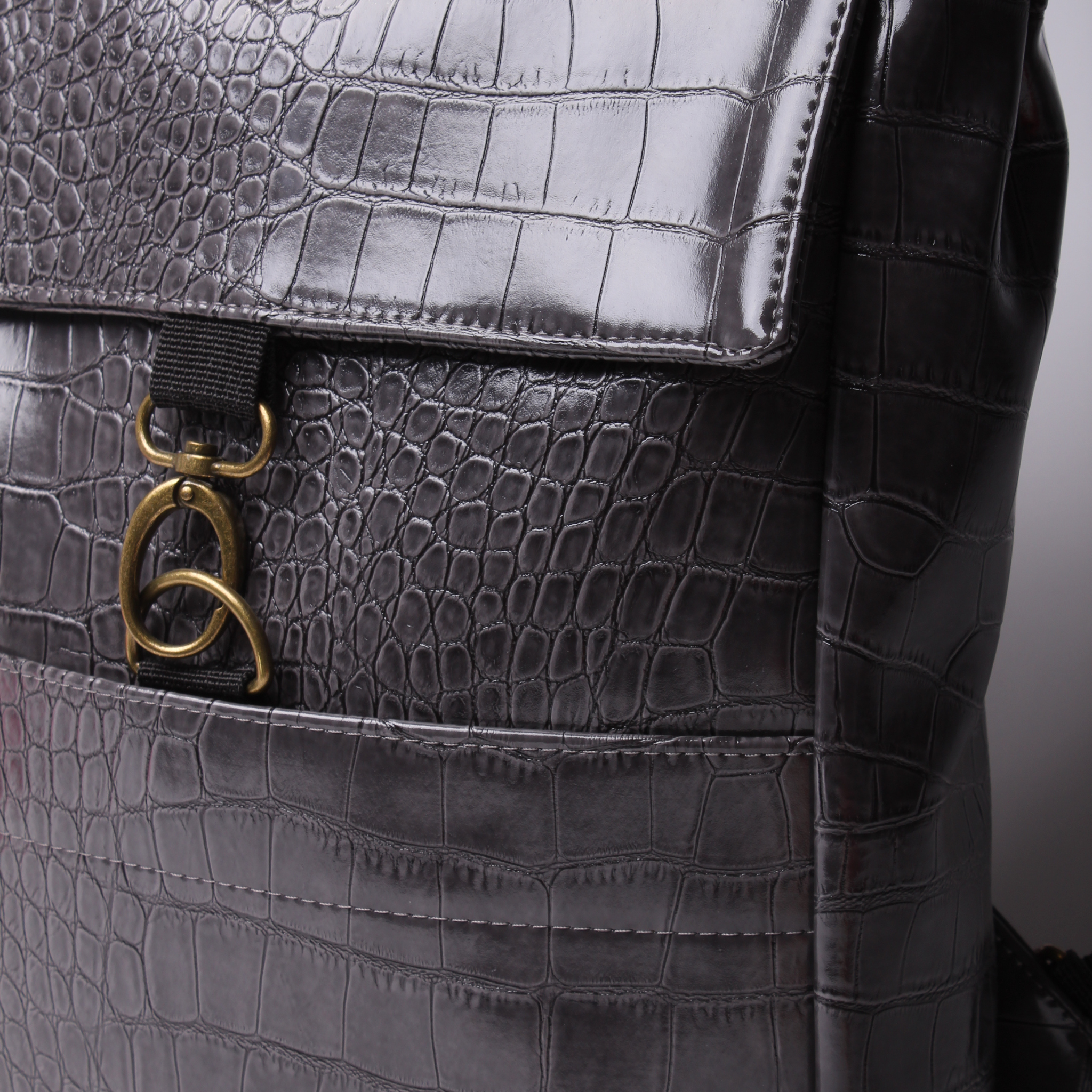 תיק גב אקספרט- קרוקו אפור