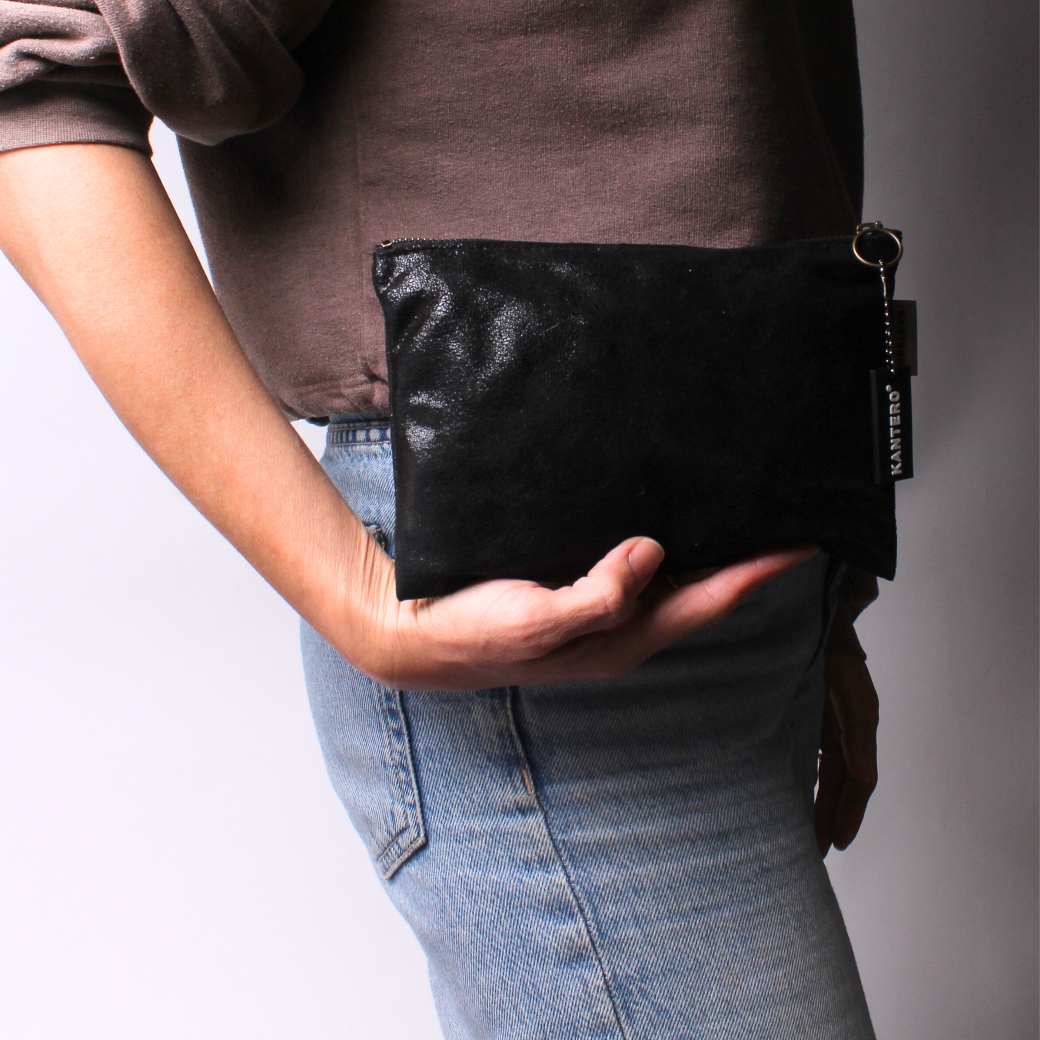 קלאץ' בינוני שחור נצנצים