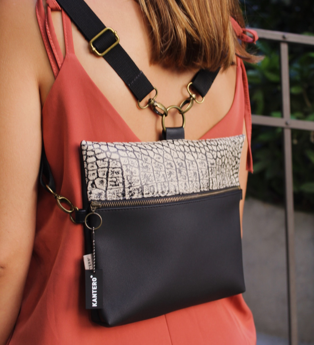 מיני 4 ב-1 הדפס תנין ושחור