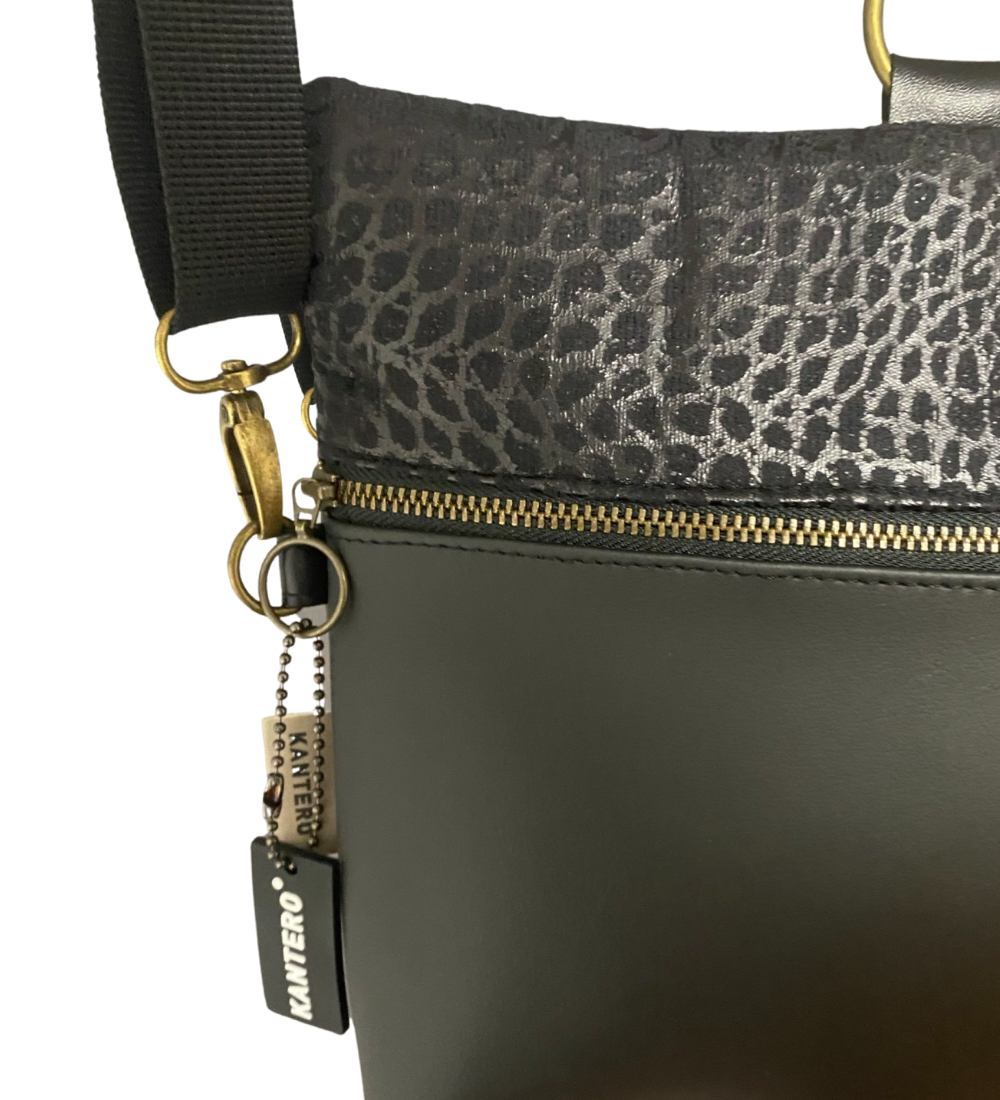 מיני 4 ב-1 הדפס תנין שחור ושחור 