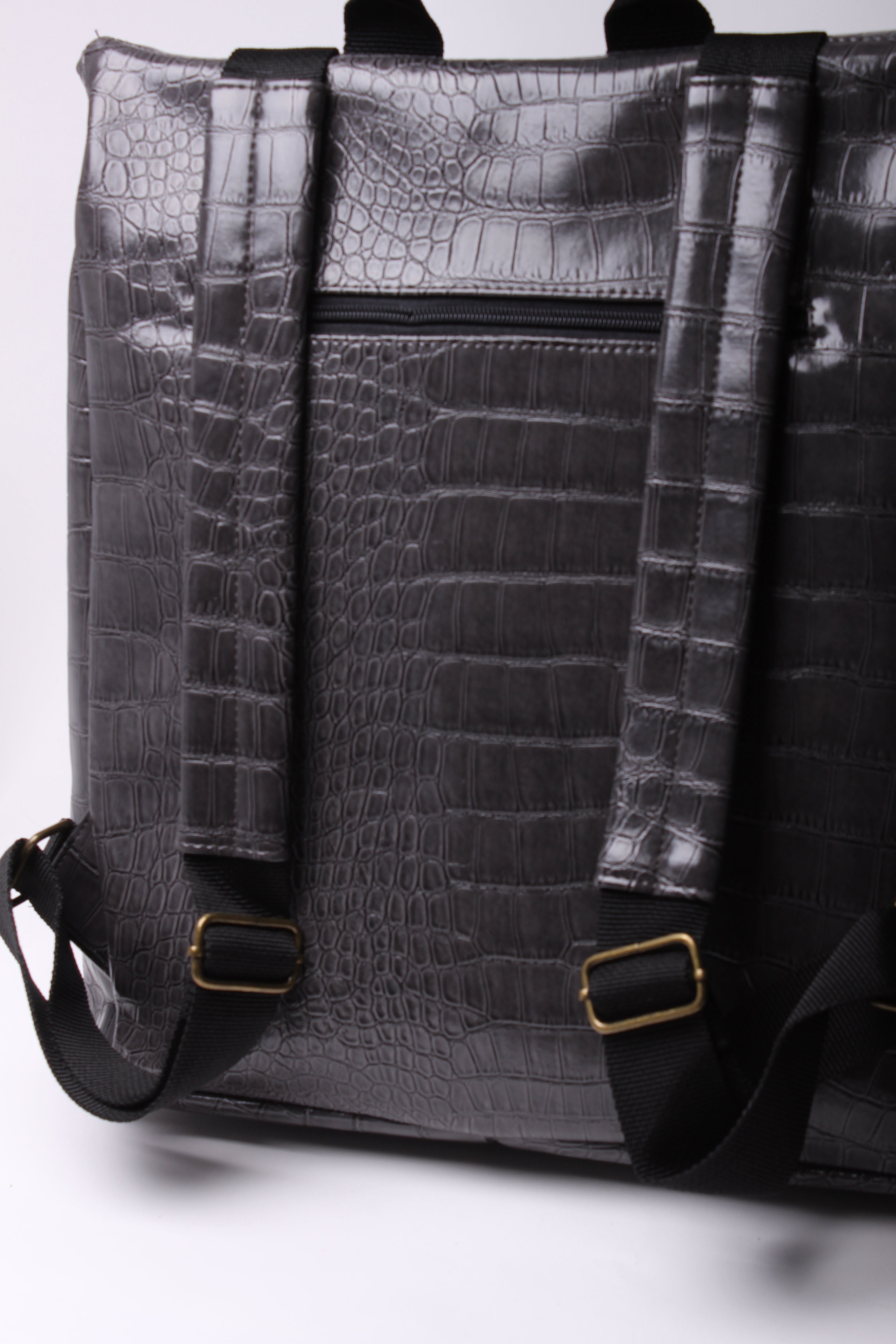 תיק גב אקספרט פלוס- קרוקו אפור