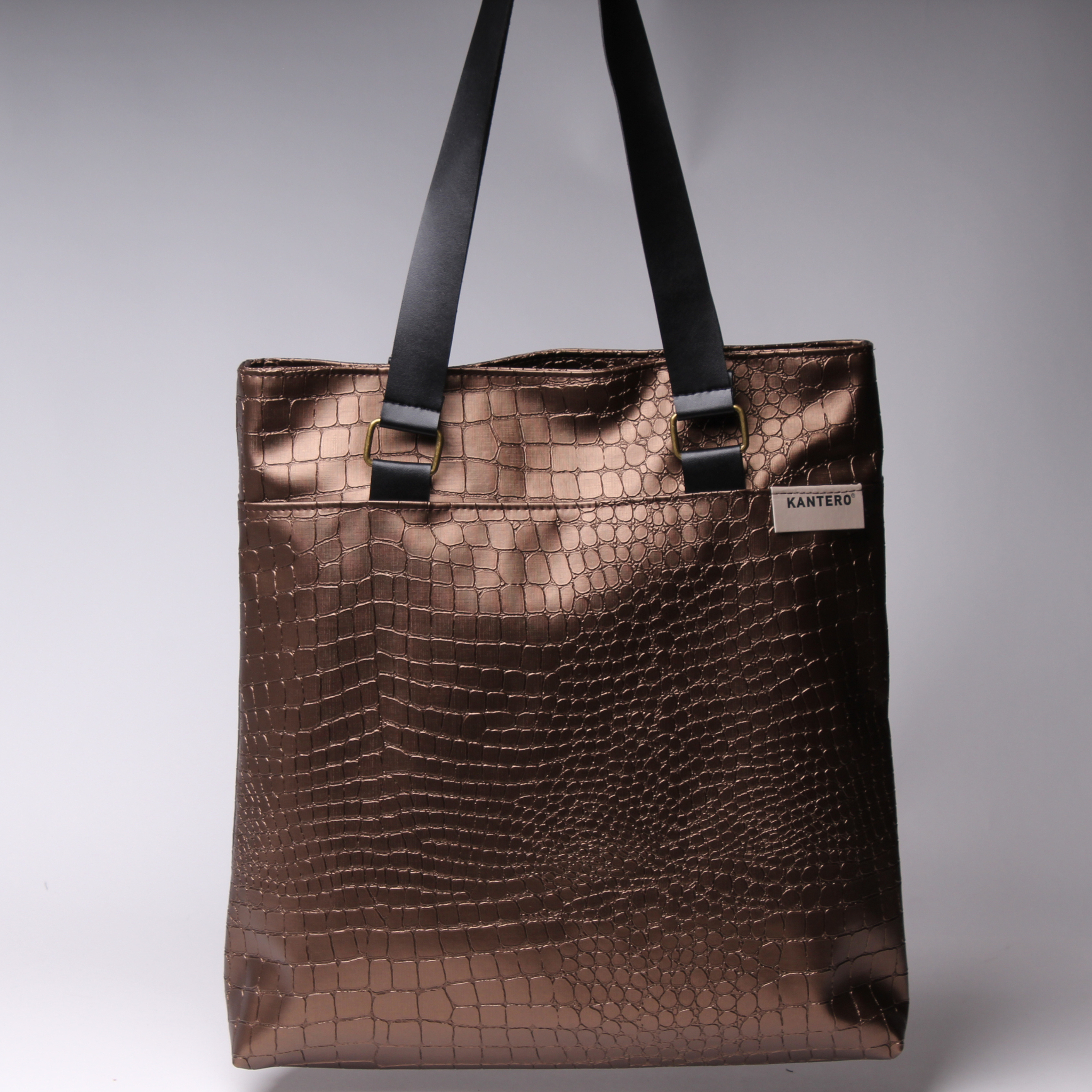 תיק כתף ברונזה קרוקו