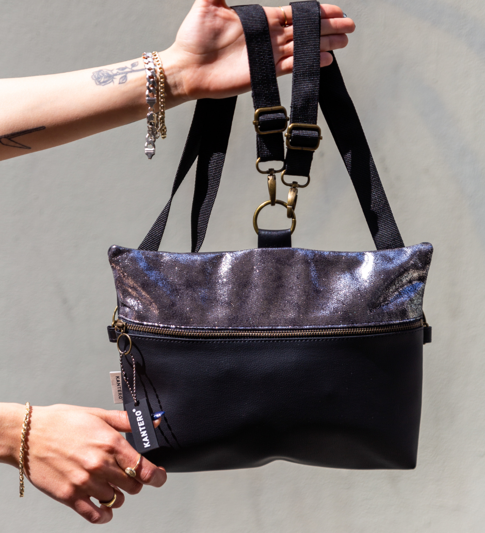 4 ב-1 כסוף משופשף ושחור