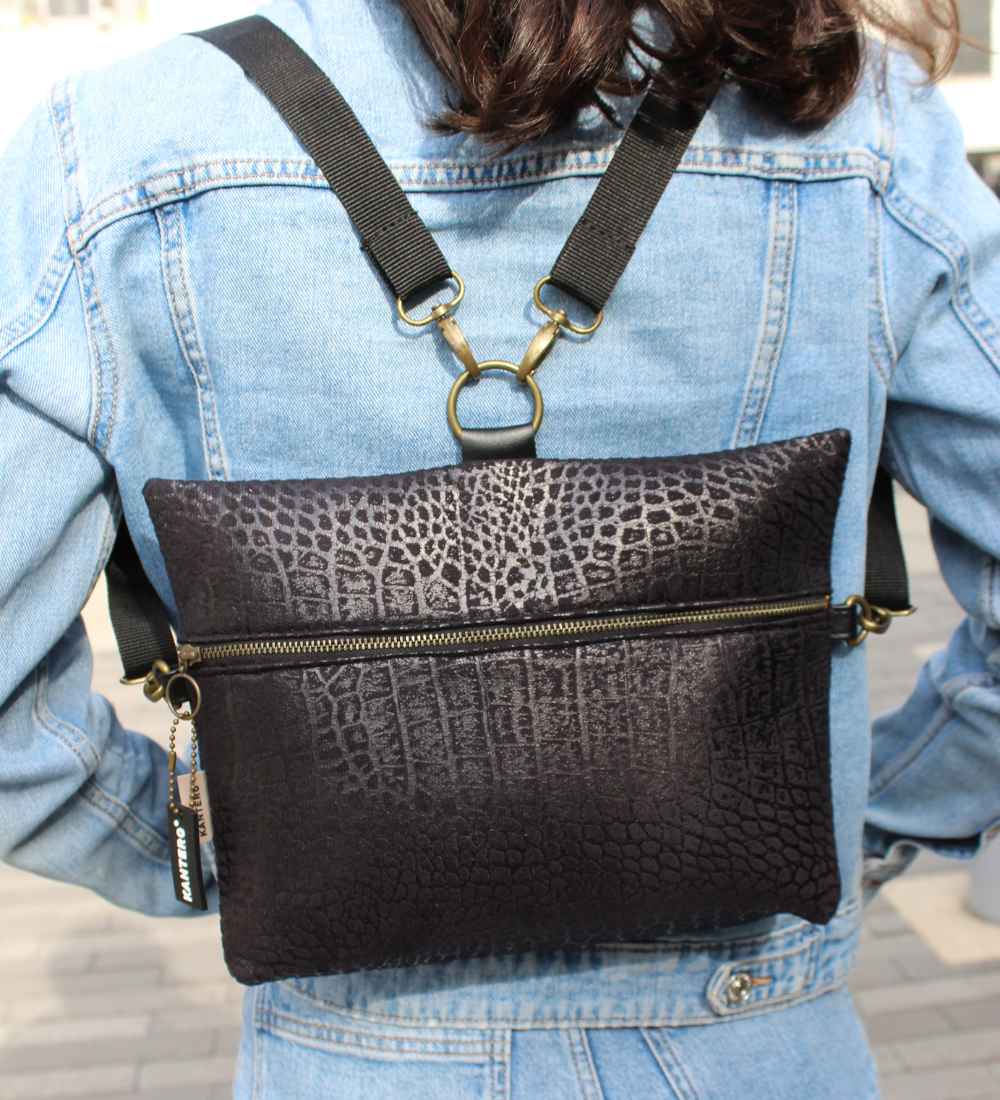 4 ב-1 הדפס תנין שחור