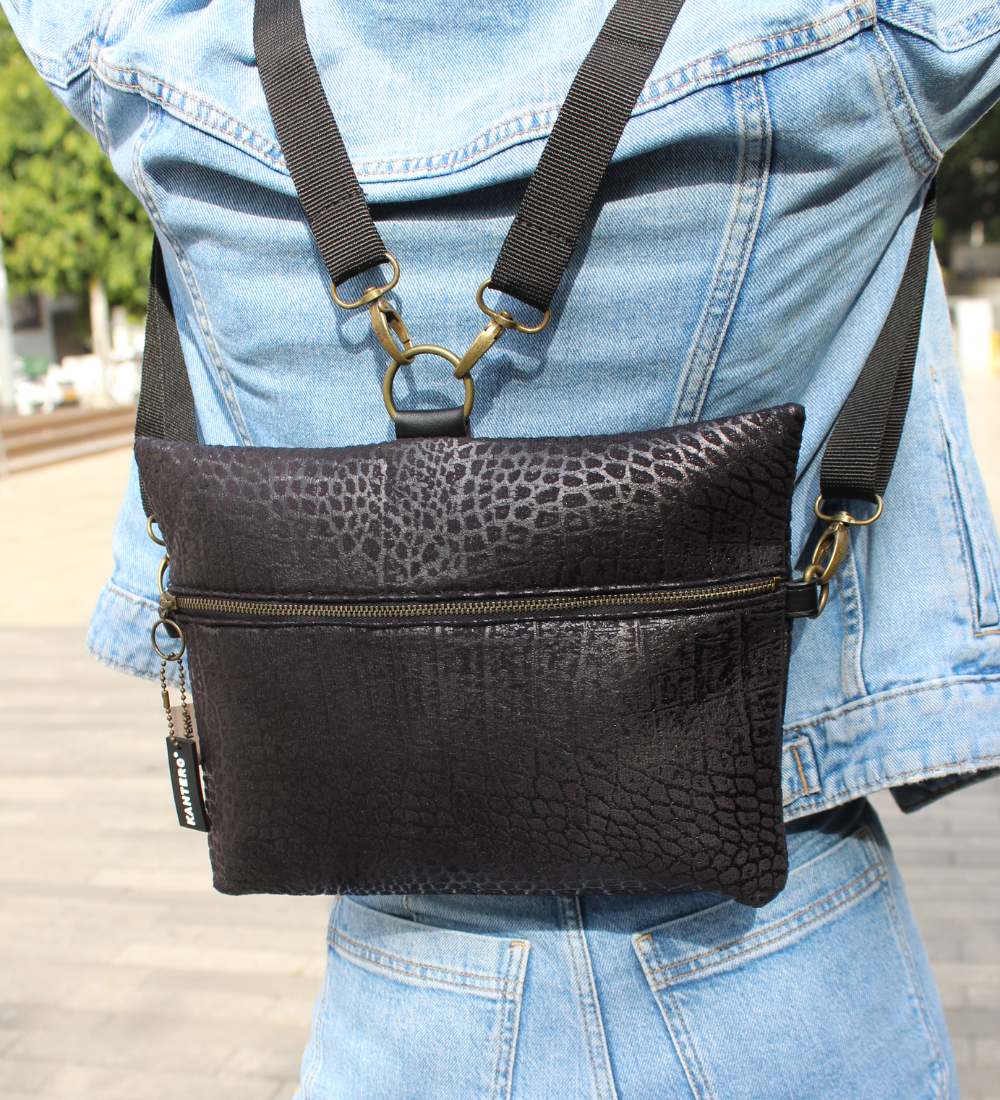 4 ב-1 הדפס תנין שחור