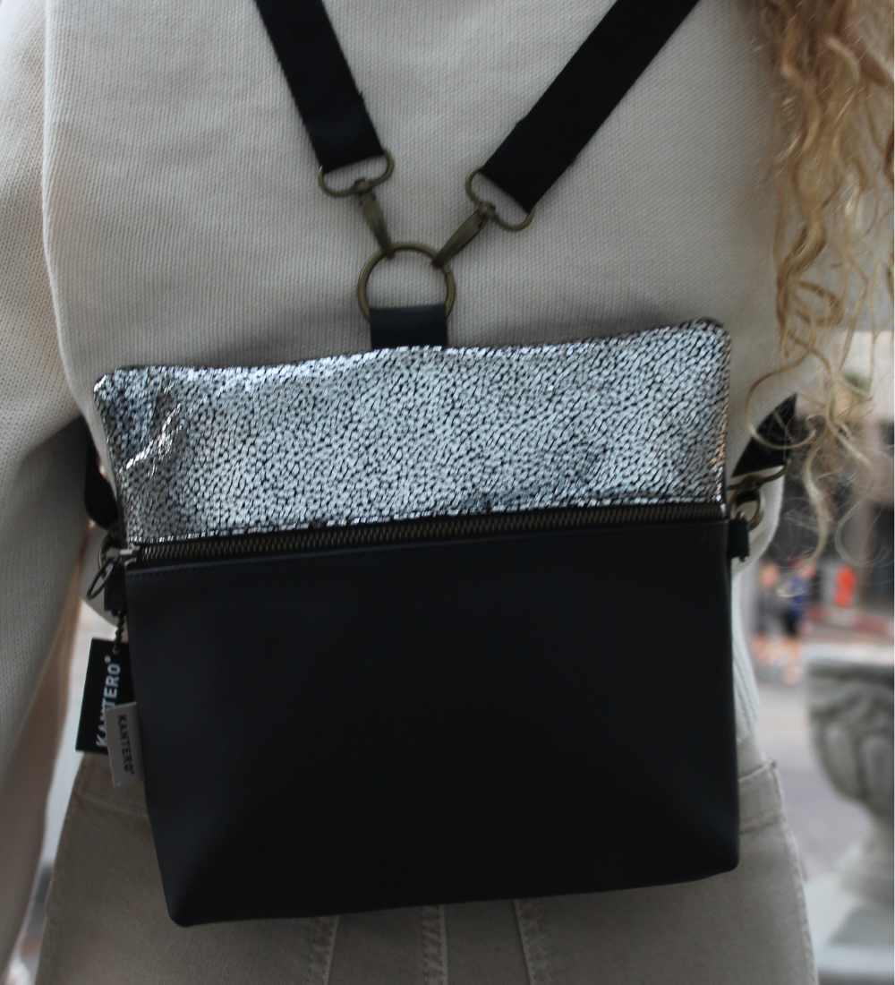 מיני 4 ב-1 נצנצים כסוף כהה ושחור