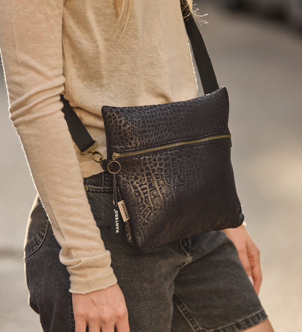 מיני 4 ב-1 הדפס תנין שחור