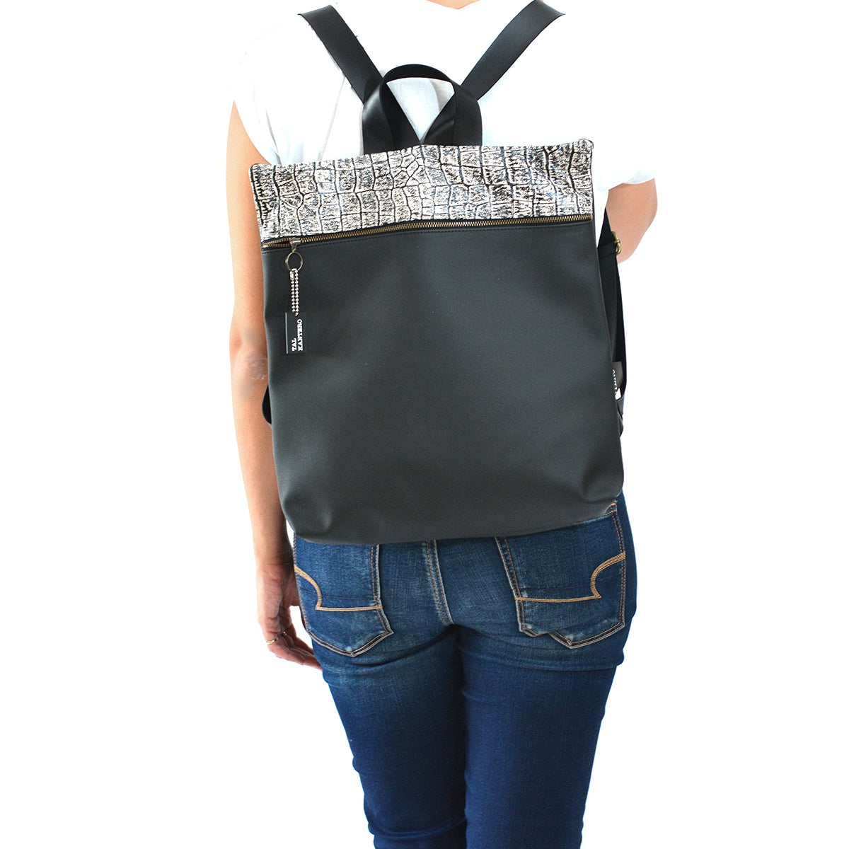 מלבן הדפס תנין ושחור