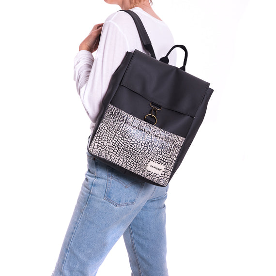 תיק גב אקספרט-תנין ושחור