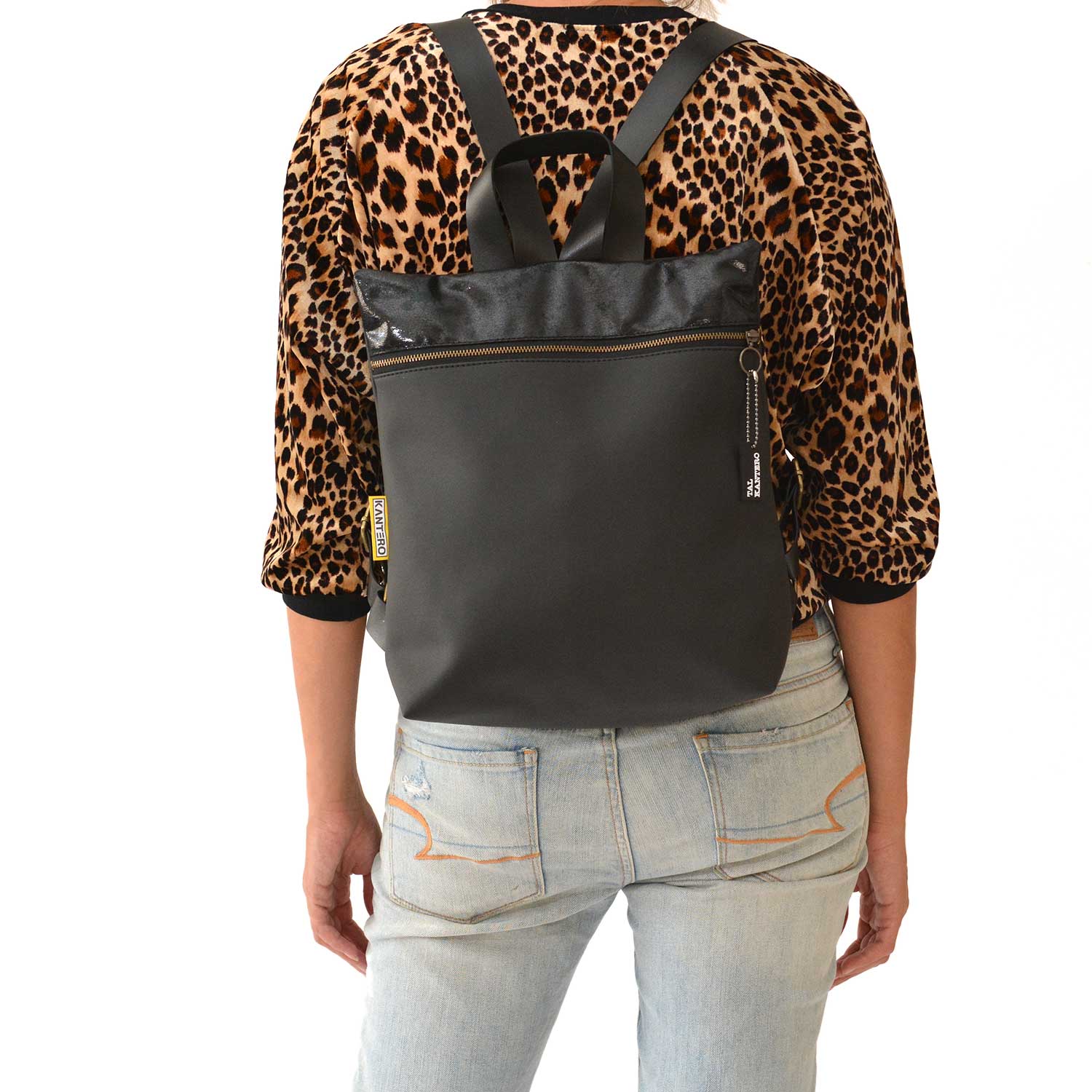 מיני מלבן שחור נצנצים ושחור