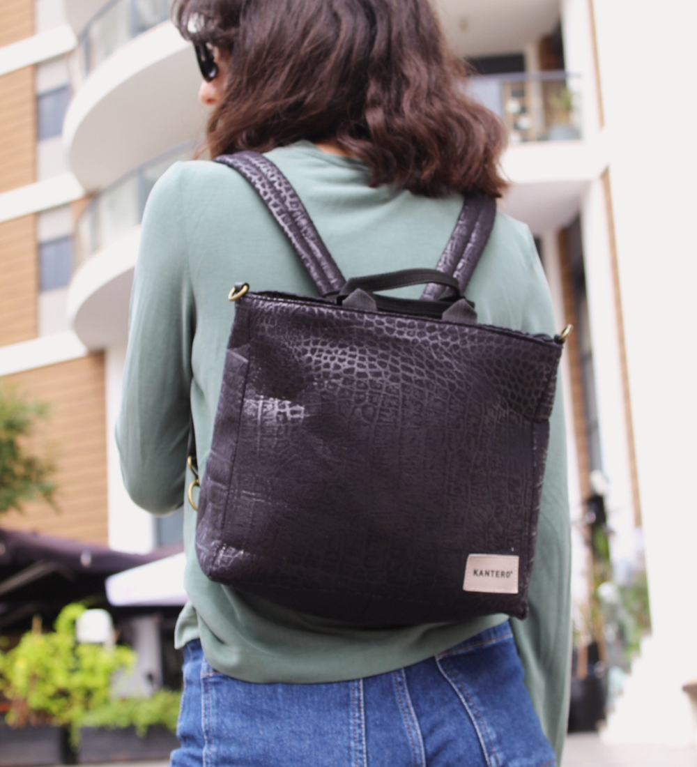 מיני פליפ הדפס תנין שחור