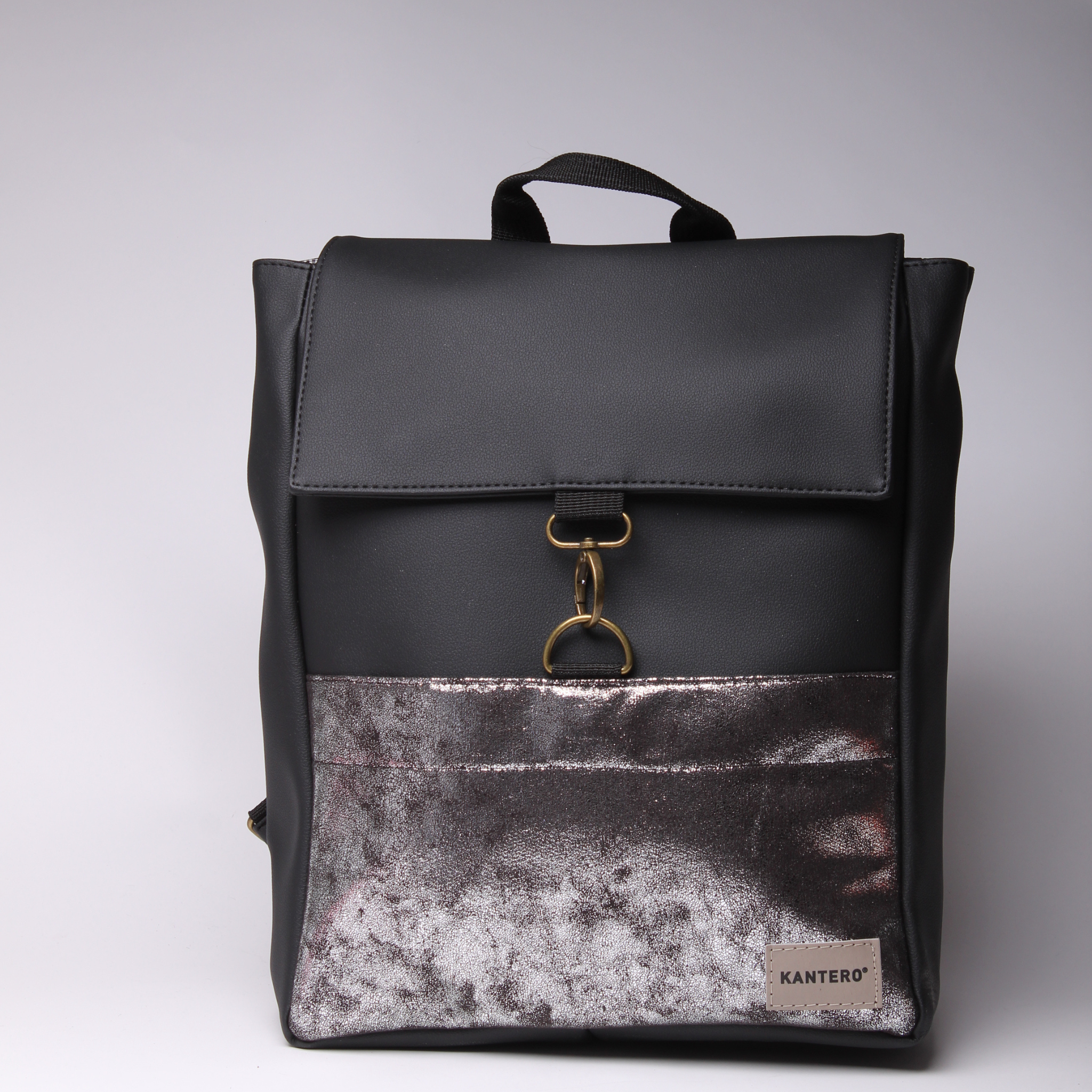 תיק גב אקספרט- כסוף משופשף ושחור