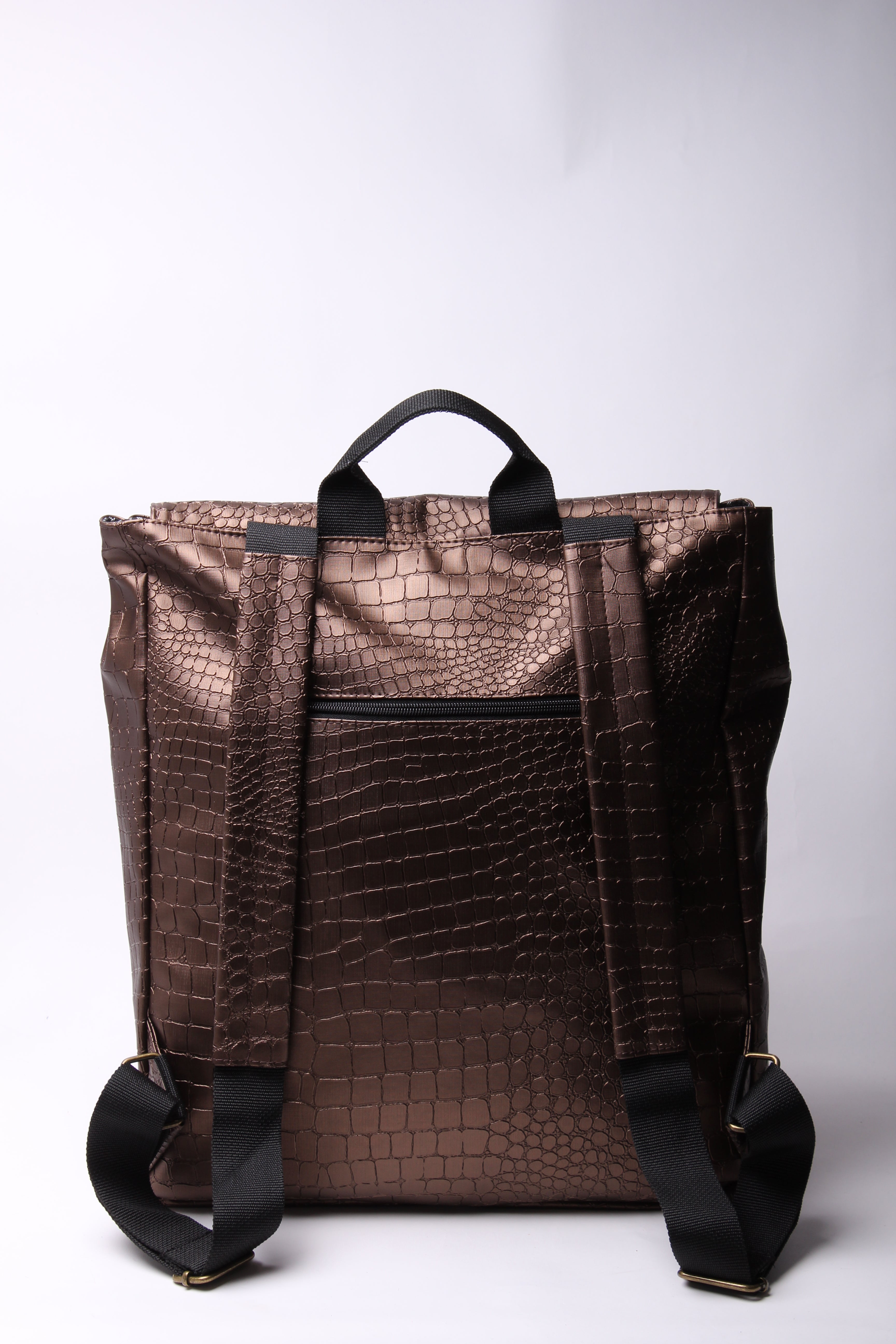 תיק גב אקספרט פלוס- קרוקו ברונזה