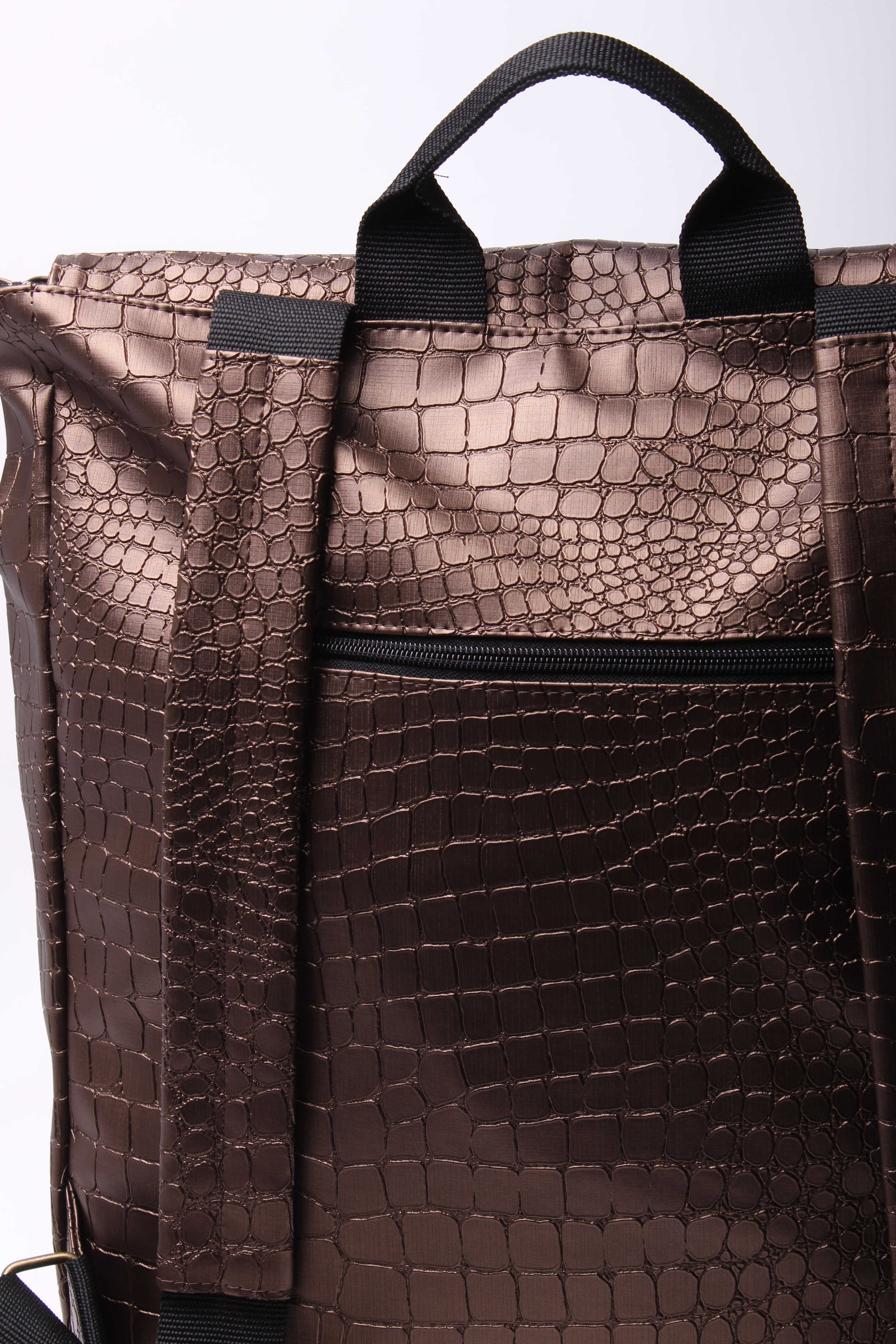 תיק גב אקספרט פלוס- קרוקו ברונזה