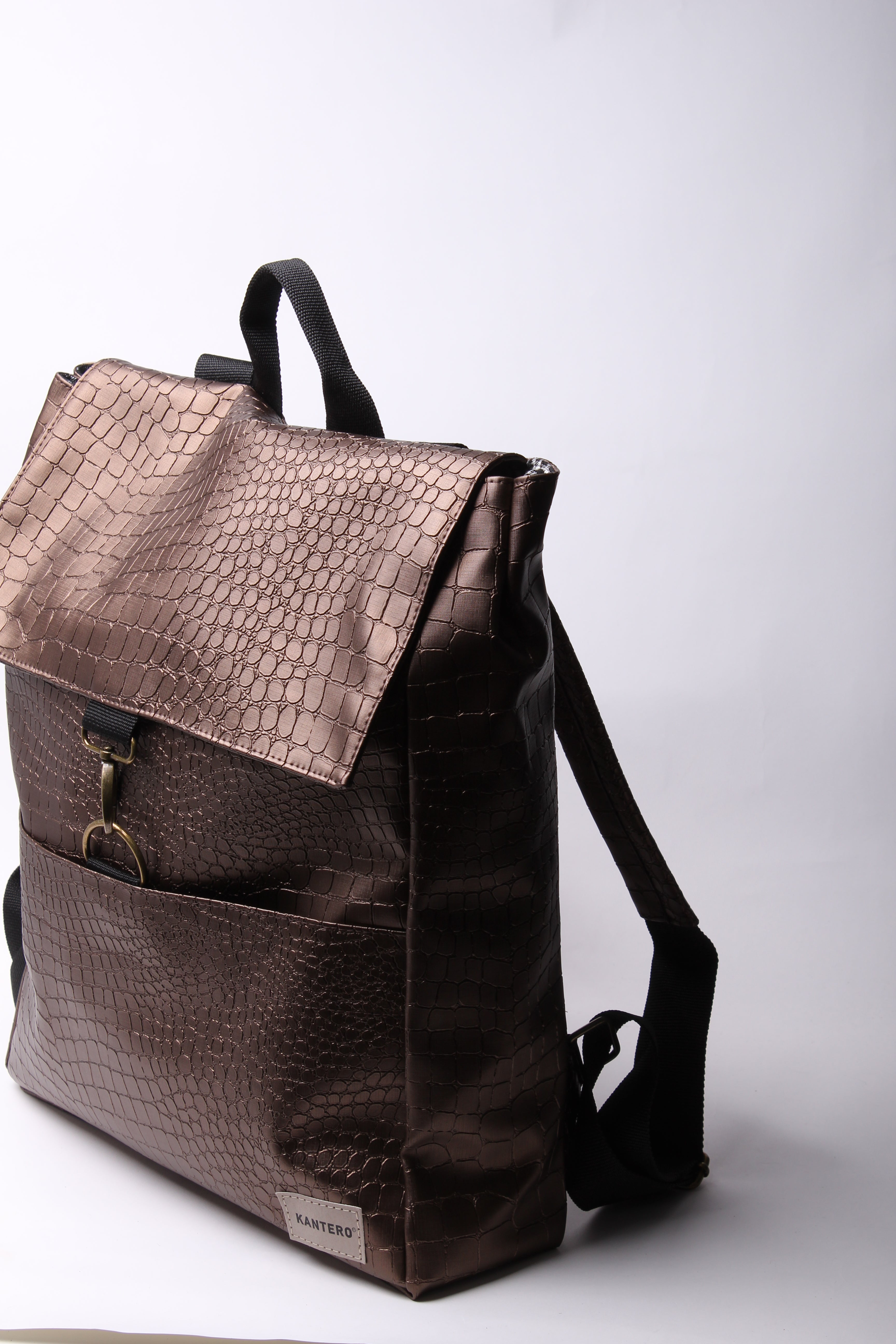 תיק גב אקספרט פלוס- קרוקו ברונזה