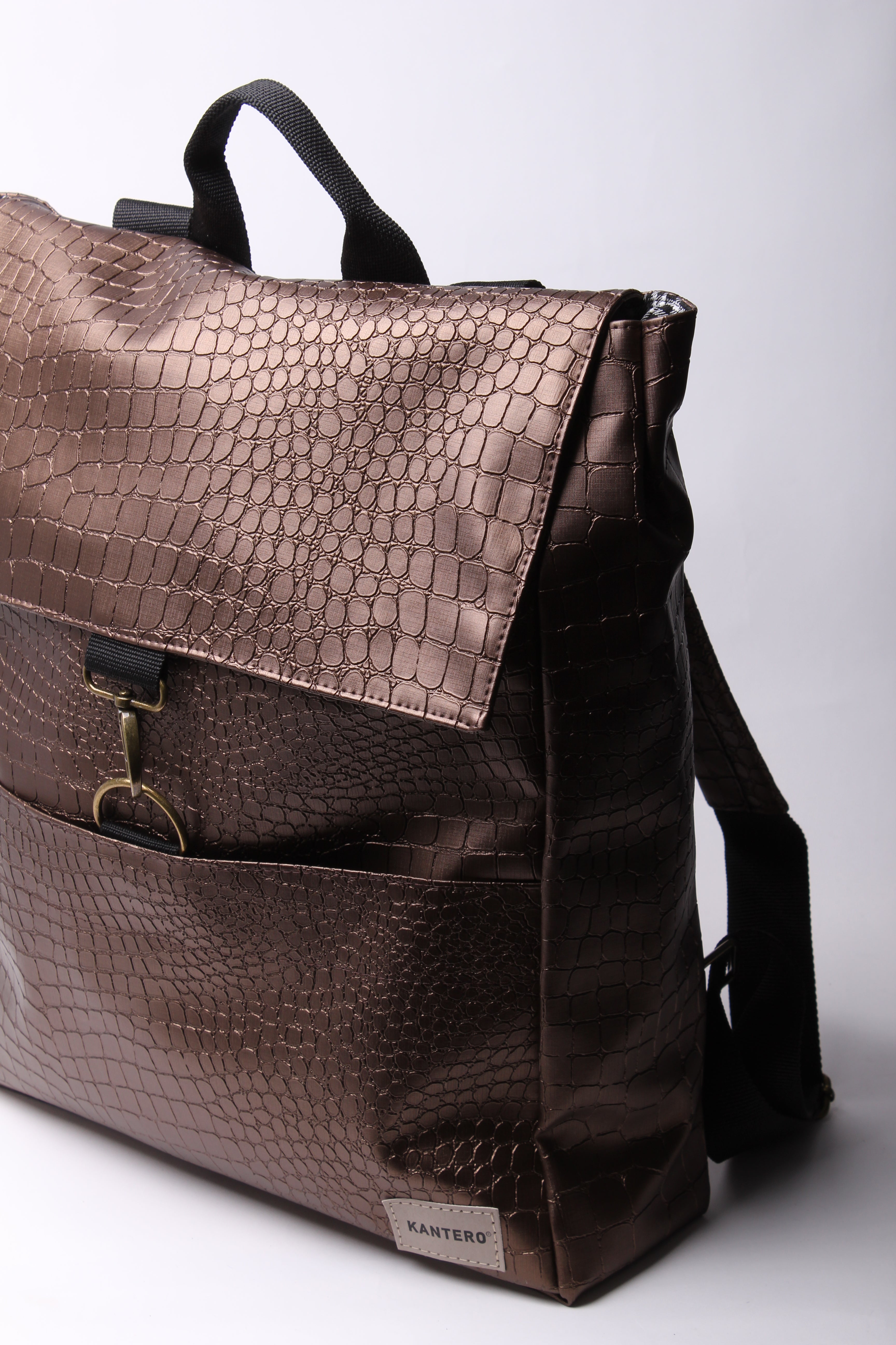 תיק גב אקספרט פלוס- קרוקו ברונזה