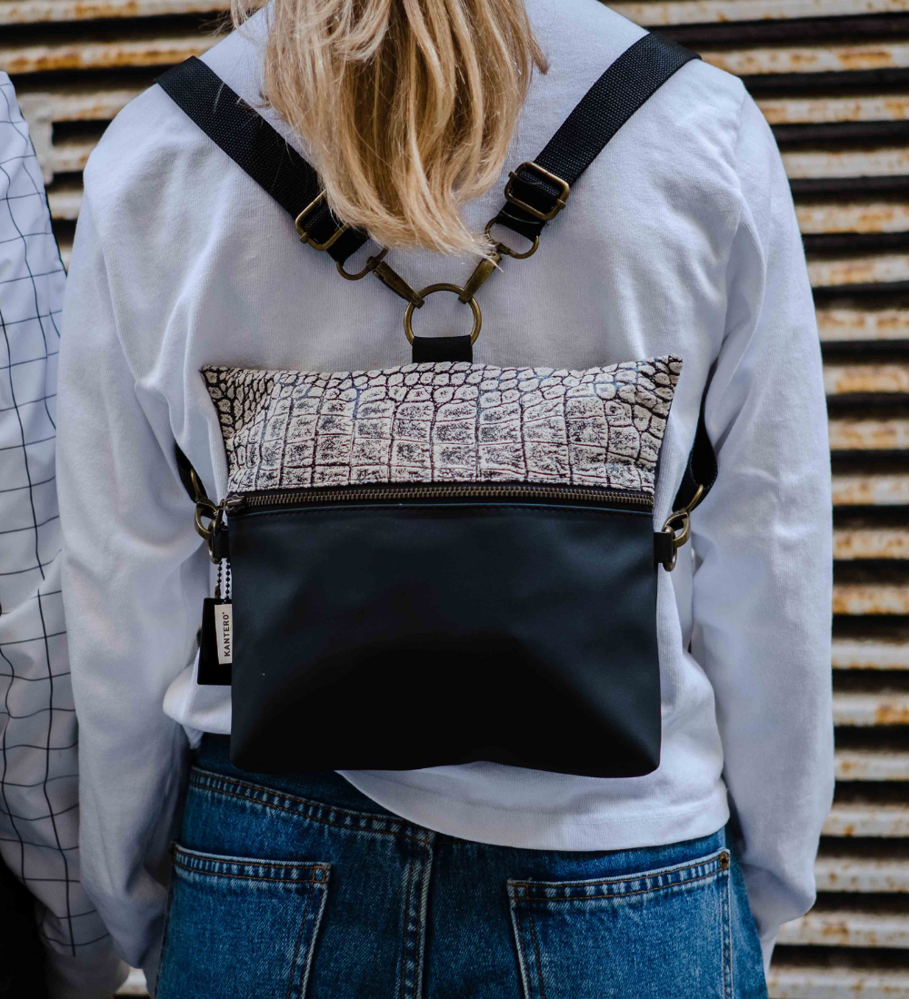 מיני 4 ב-1 הדפס תנין ושחור