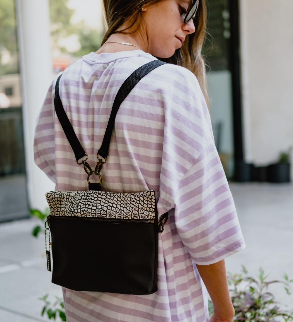 4 ב-1 הדפס תנין ושחור