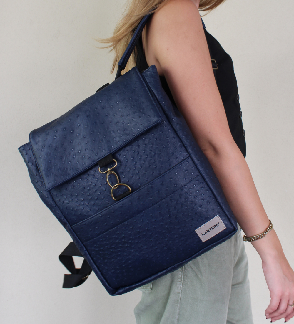 תיק גב אקספרט- כחול כהה נקודות