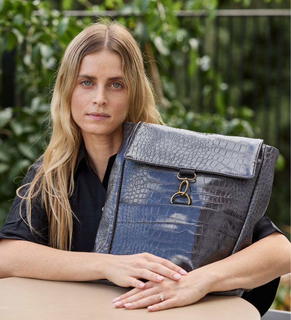 תיק גב אקספרט- קרוקו אפור