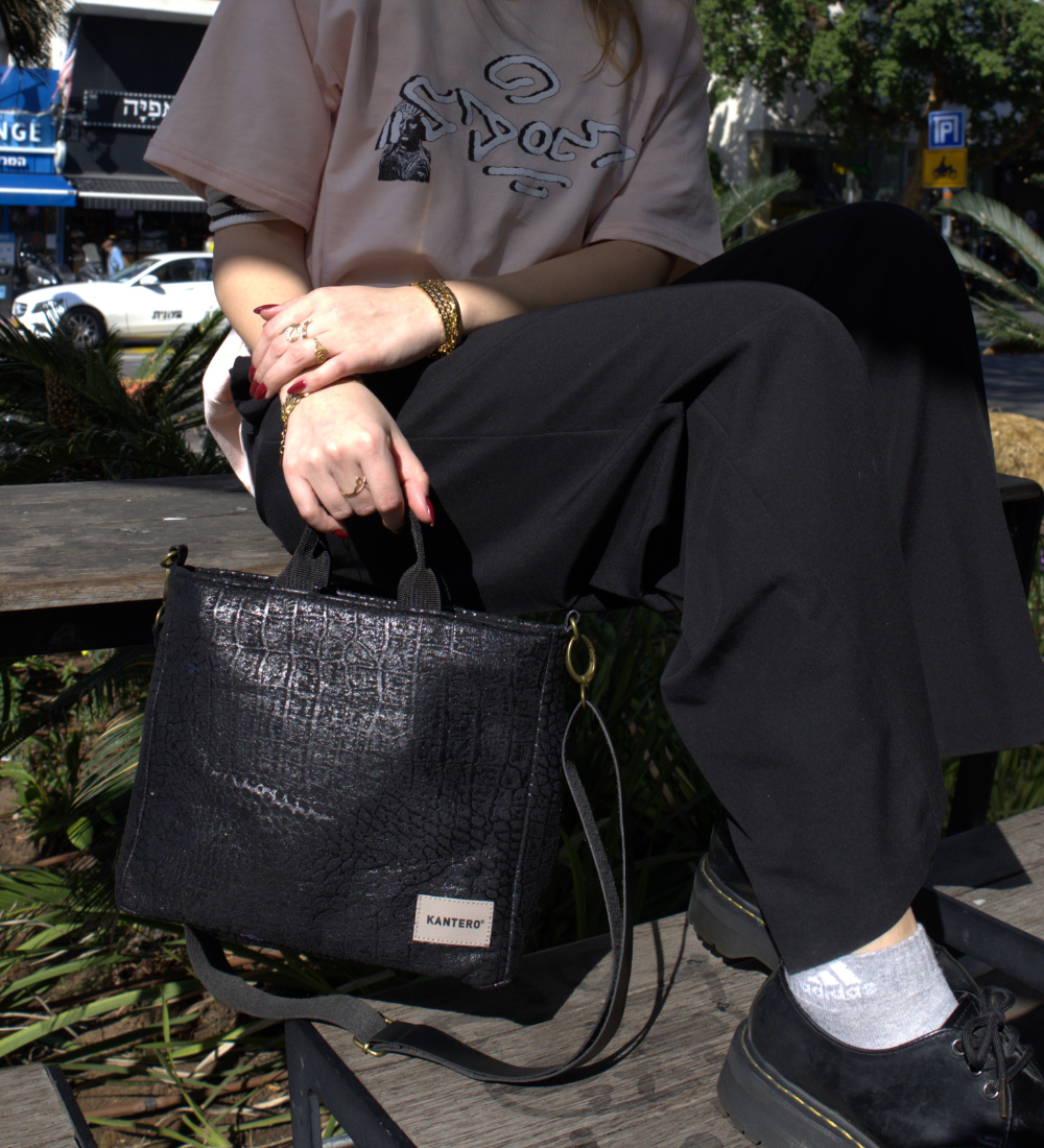 מיני פליפ הדפס תנין שחור