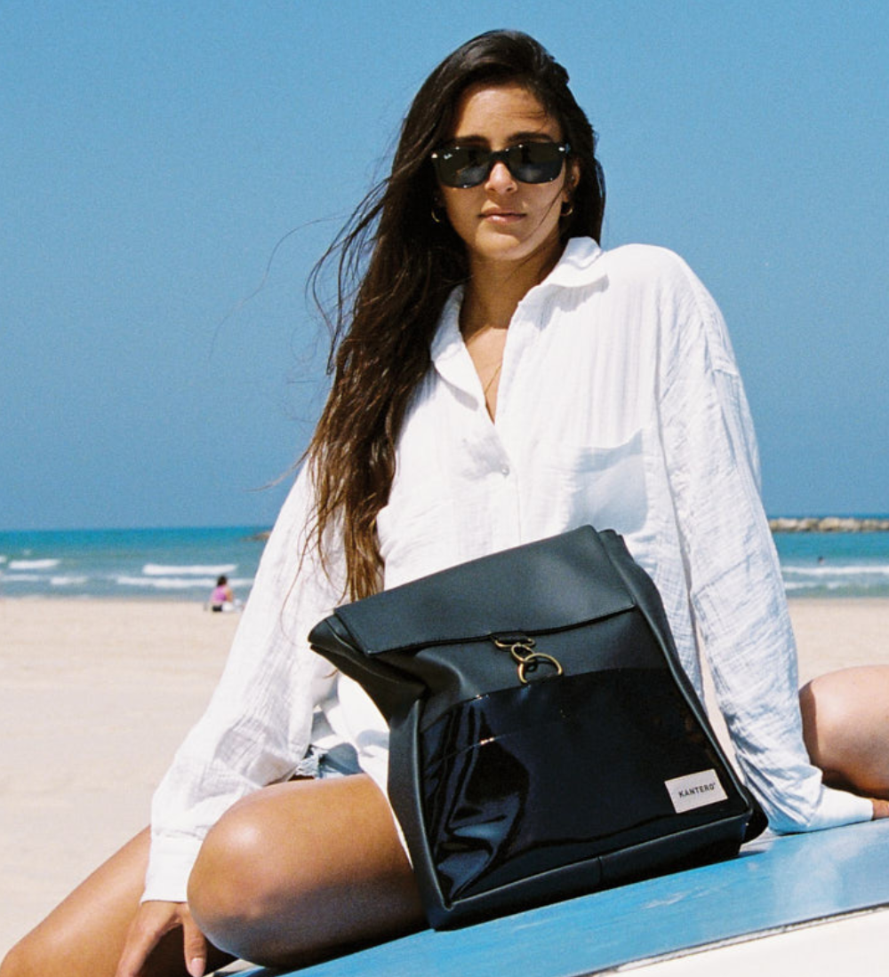 תיק גב אקספרט- שחור לקה ושחור