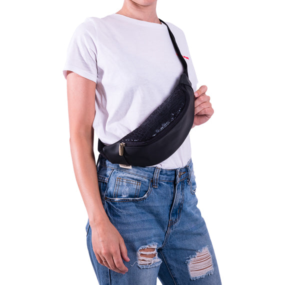 פאוץ׳ קלאסי תנין שחור ושחור